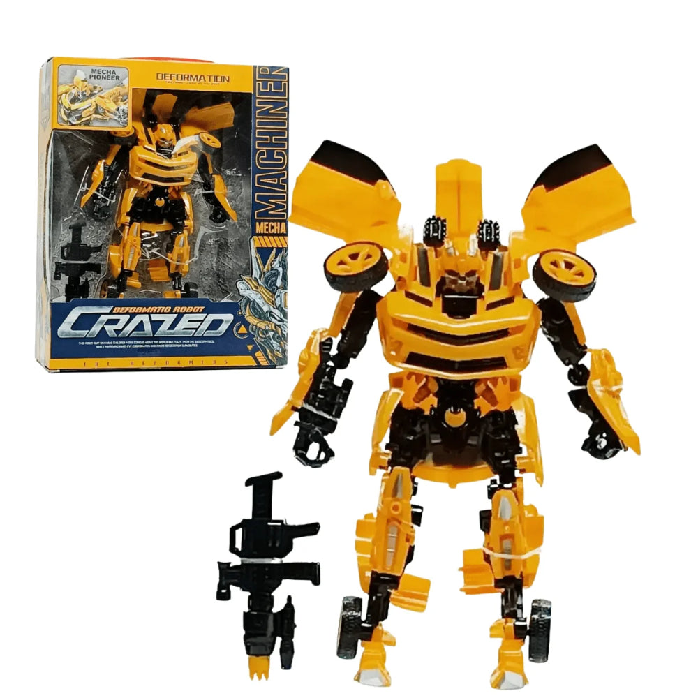 Crazed Deformation" 2-in-1 Transforming Robot Action Figure – Yellow
