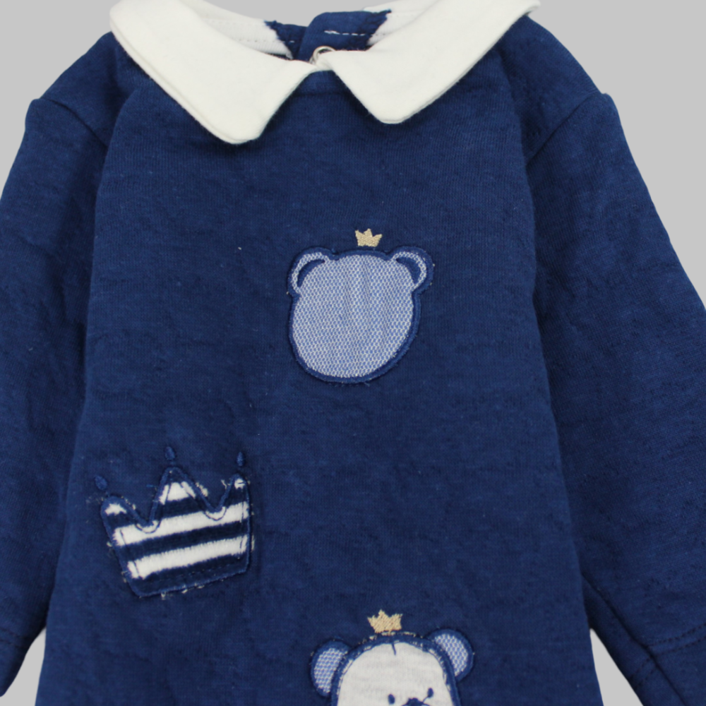 Royal Bear Long-Sleeved Baby Footie - Ourkids - Bumber