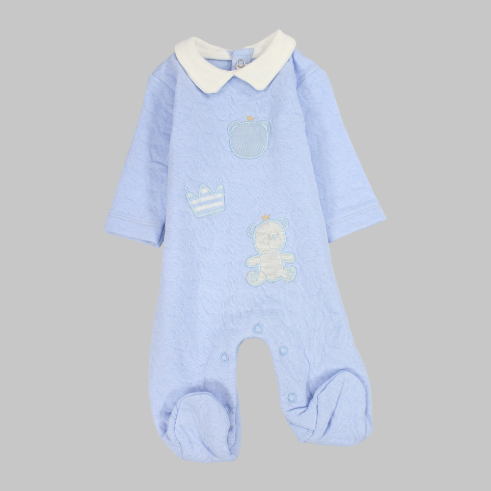 Royal Bear Long-Sleeved Baby Footie - Ourkids - Bumber