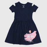 Royal Swans Short-Sleeved Dress - Ourkids - Rosso