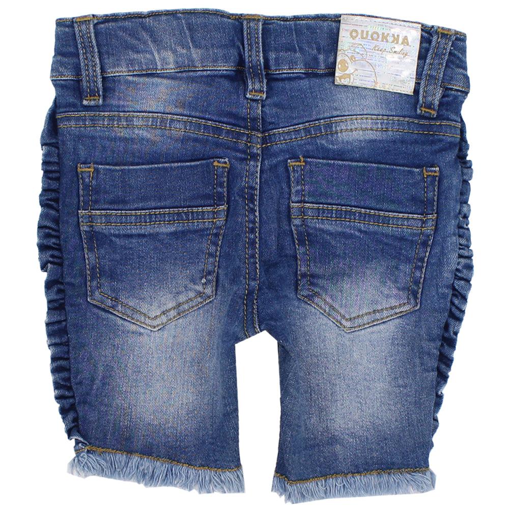 Ruffled Jean Shorts - Ourkids - Quokka