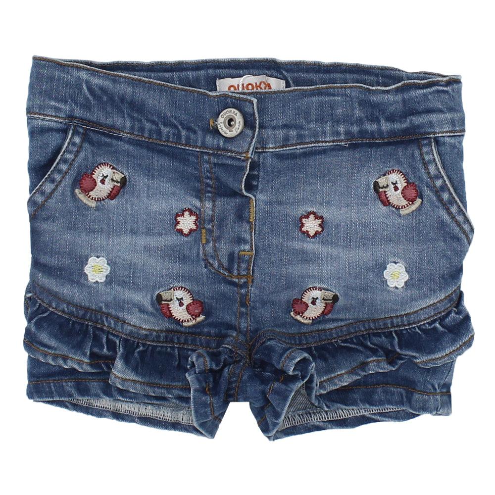 Ruffled Jean Shorts - Ourkids - Quokka