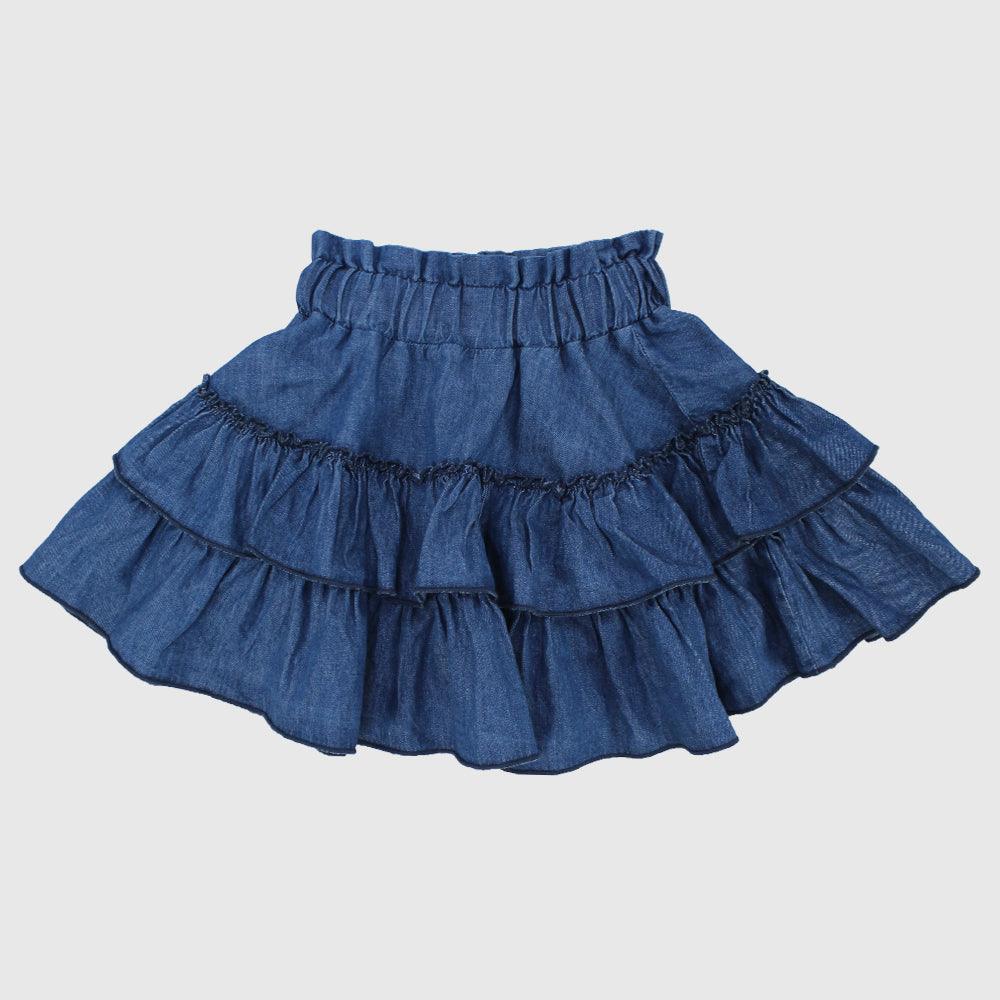 Ruffled Jean Skirt - Ourkids - Pompelo