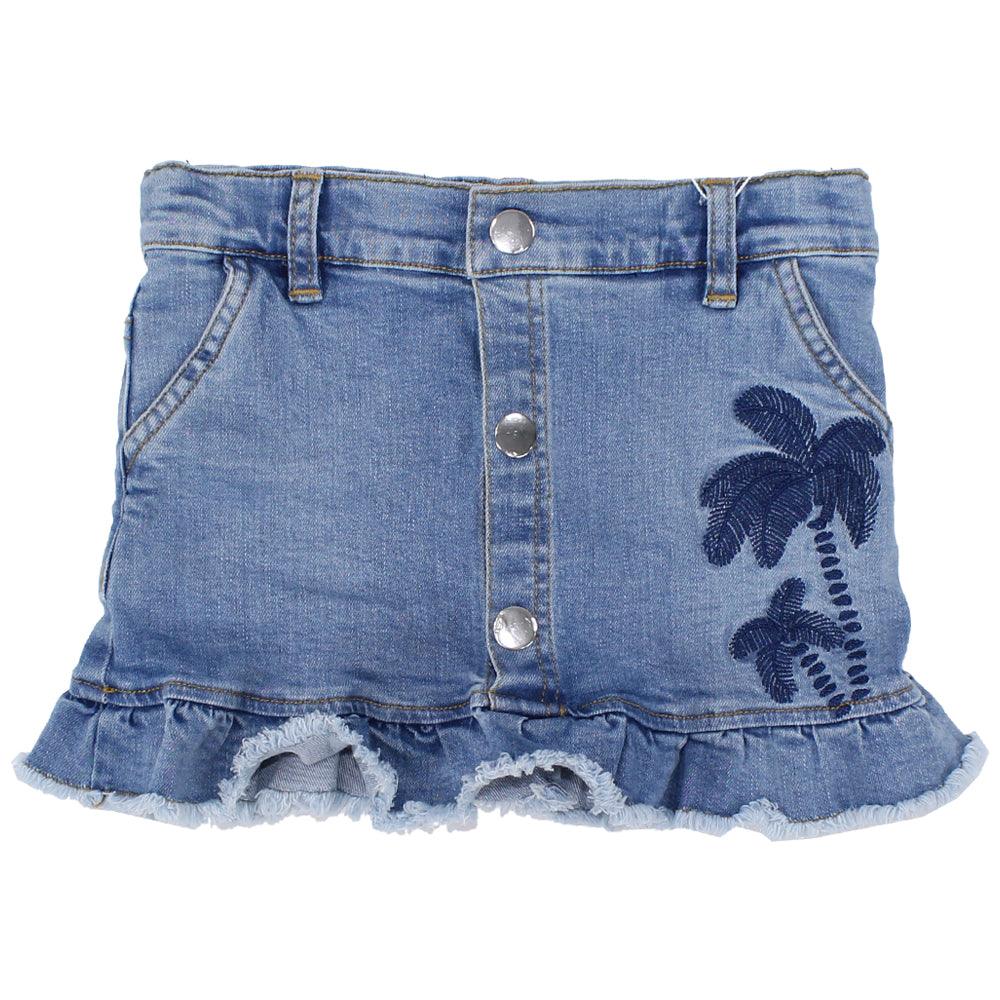 Ruffled Mini Jean Skirt - Ourkids - Quokka