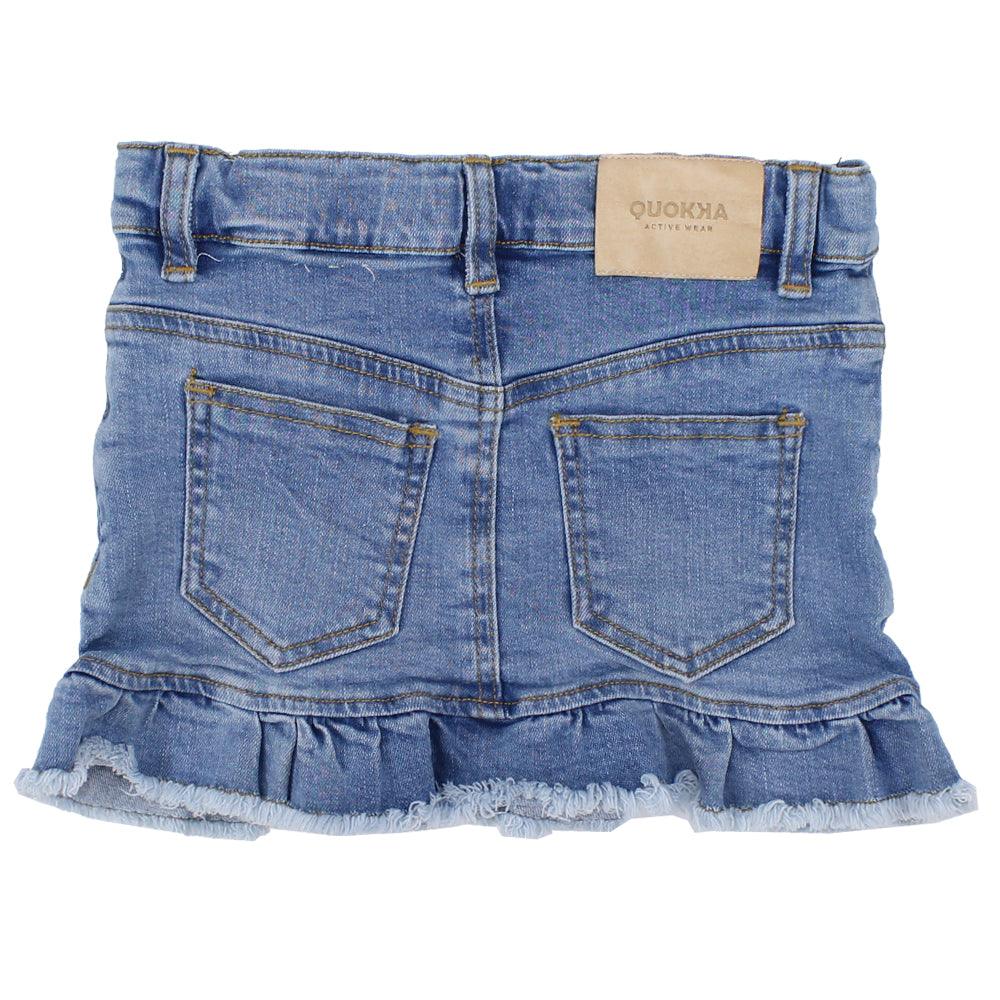 Ruffled Mini Jean Skirt - Ourkids - Quokka