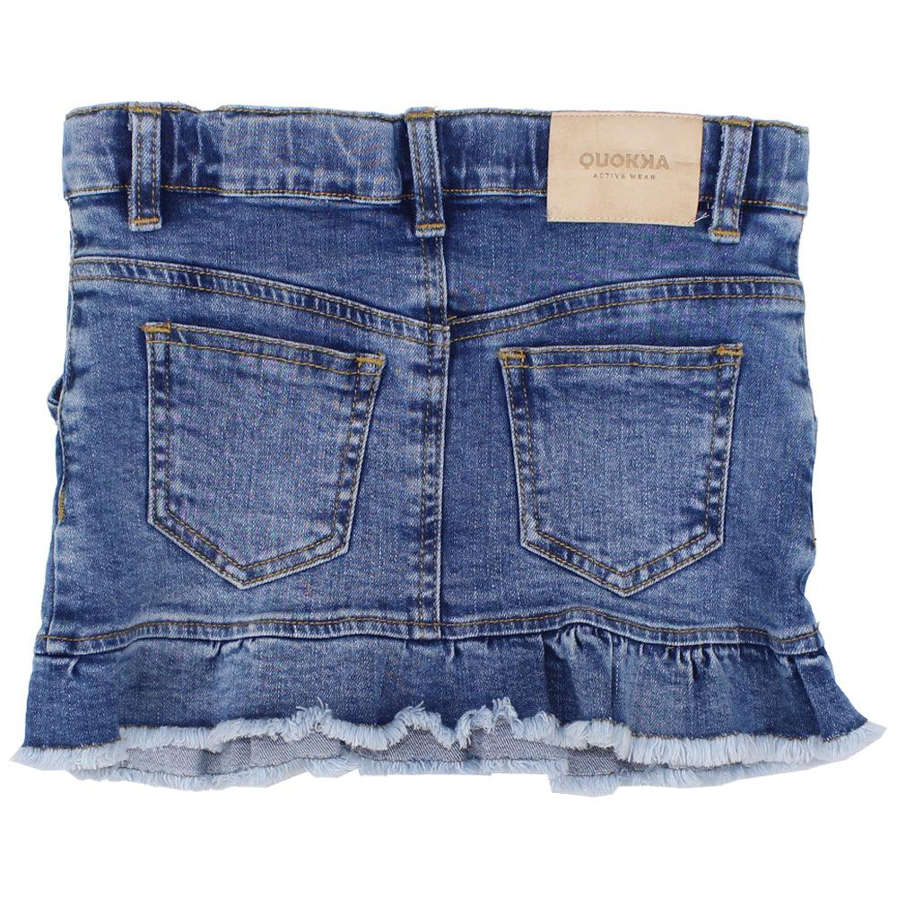 Ruffled Mini Jean Skirt - Ourkids - Quokka