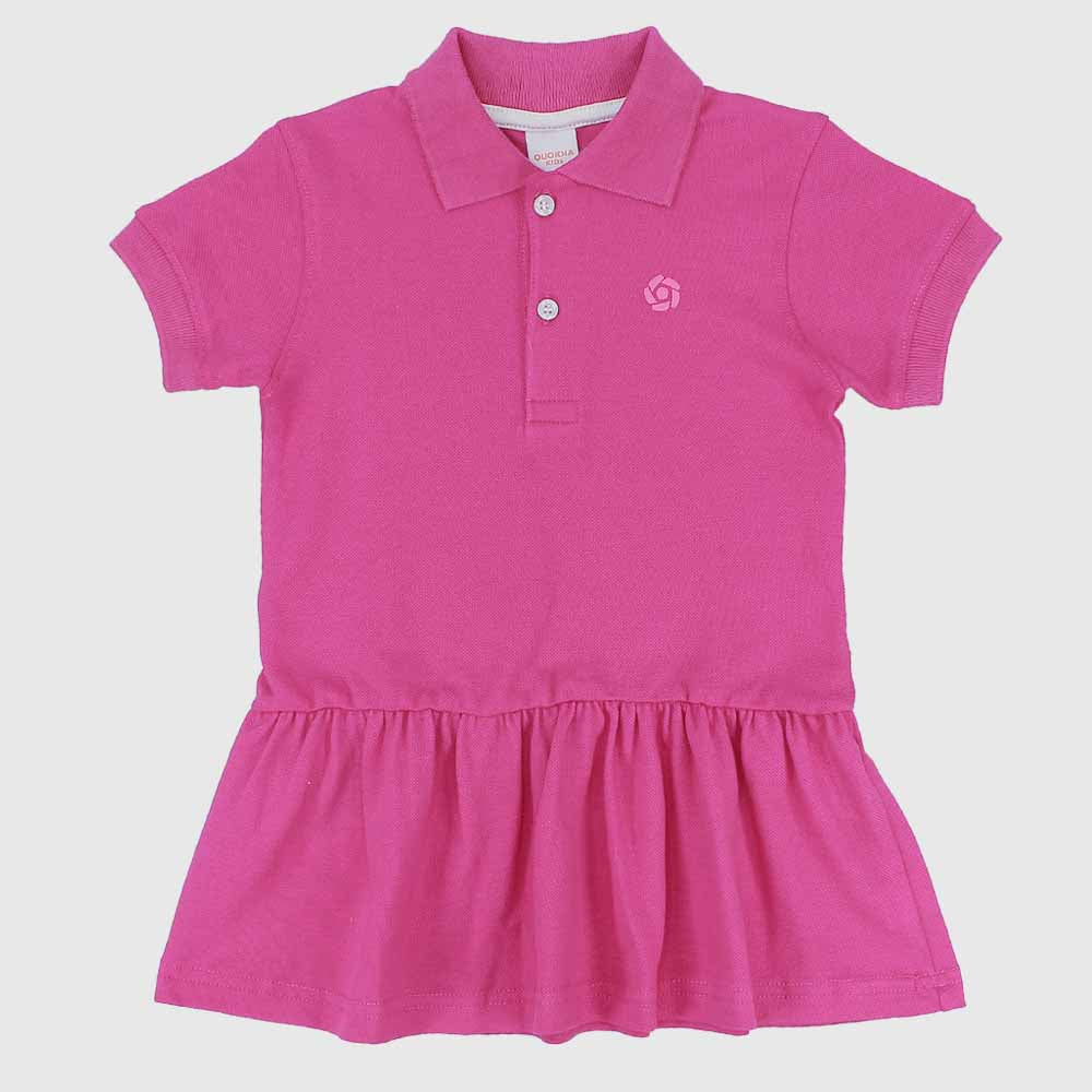 Ruffled Short-Sleeved Polo Dress - Ourkids - Quokka