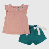 Ruffled Shoulders 2-Piece Outfit Set - Ourkids - Sharo