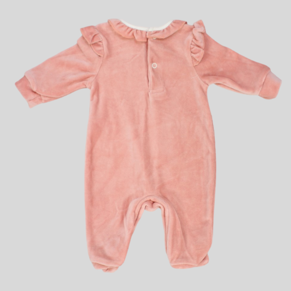 Ruffled Shoulders Long-Sleeved Baby Footie - Ourkids - Al Sayad