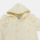 Ruffled Shoulders Long-Sleeved Hooded Baby Footie - Ourkids - Berceau