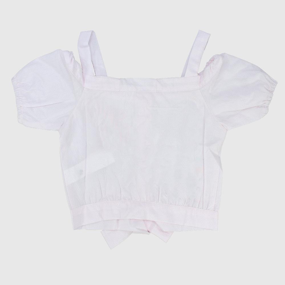 Ruffled Shoulders Short-Sleeved Blouse - Ourkids - Solang