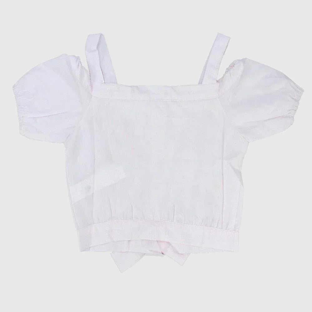 Ruffled Shoulders Short-Sleeved Blouse - Ourkids - Solang