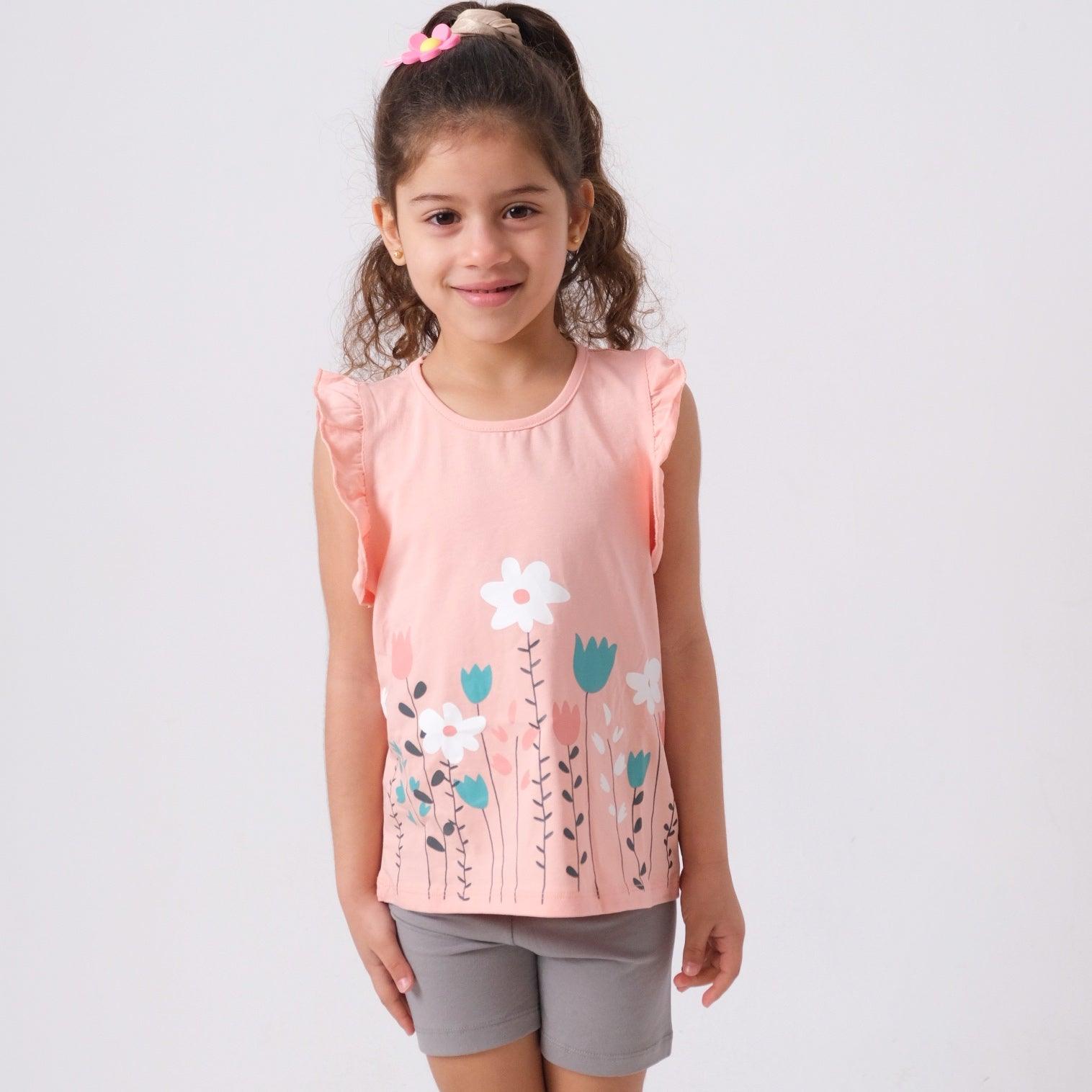 Ruffled Shoulders Sleeveless Pajama - Ourkids - Ourkids