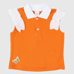 Ruffled Shoulders Sleeveless Polo Shirt - Ourkids - Quokka