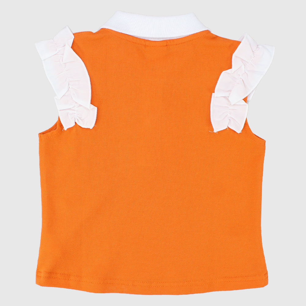 Ruffled Shoulders Sleeveless Polo Shirt - Ourkids - Quokka