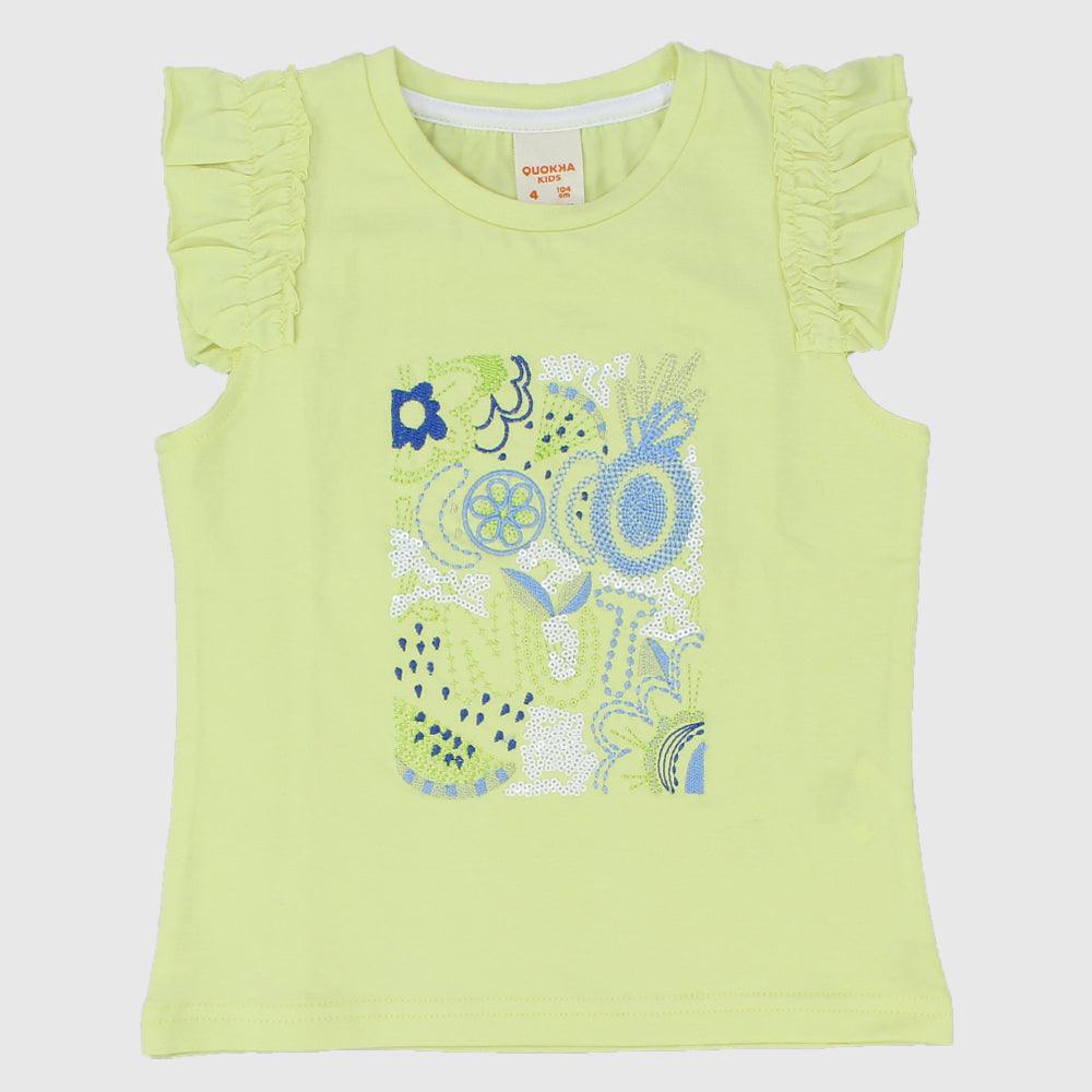 Ruffled Shoulders Sleeveless T-Shirt - Ourkids - Quokka