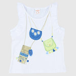 Ruffled Shoulders Sleeveless T-Shirt - Ourkids - Quokka