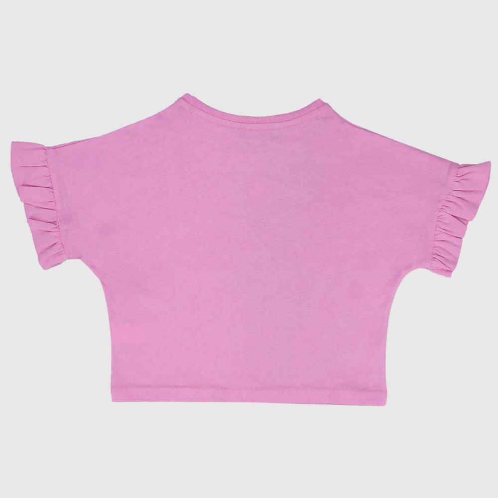 Ruffled Sleeved Cropped T-Shirt - Ourkids - Pompelo