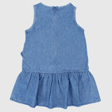 Ruffled Sleeveless Jean Dress - Ourkids - Pompelo