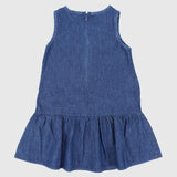 Ruffled Sleeveless Jean Dress - Ourkids - Pompelo