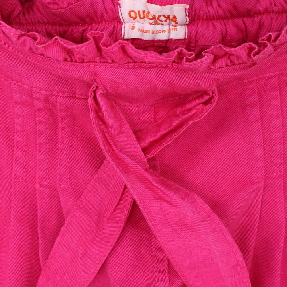 Ruffled Waist Gabardine Shorts - Ourkids - Quokka