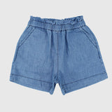 Ruffled Waist Jean Shorts - Ourkids - Pompelo