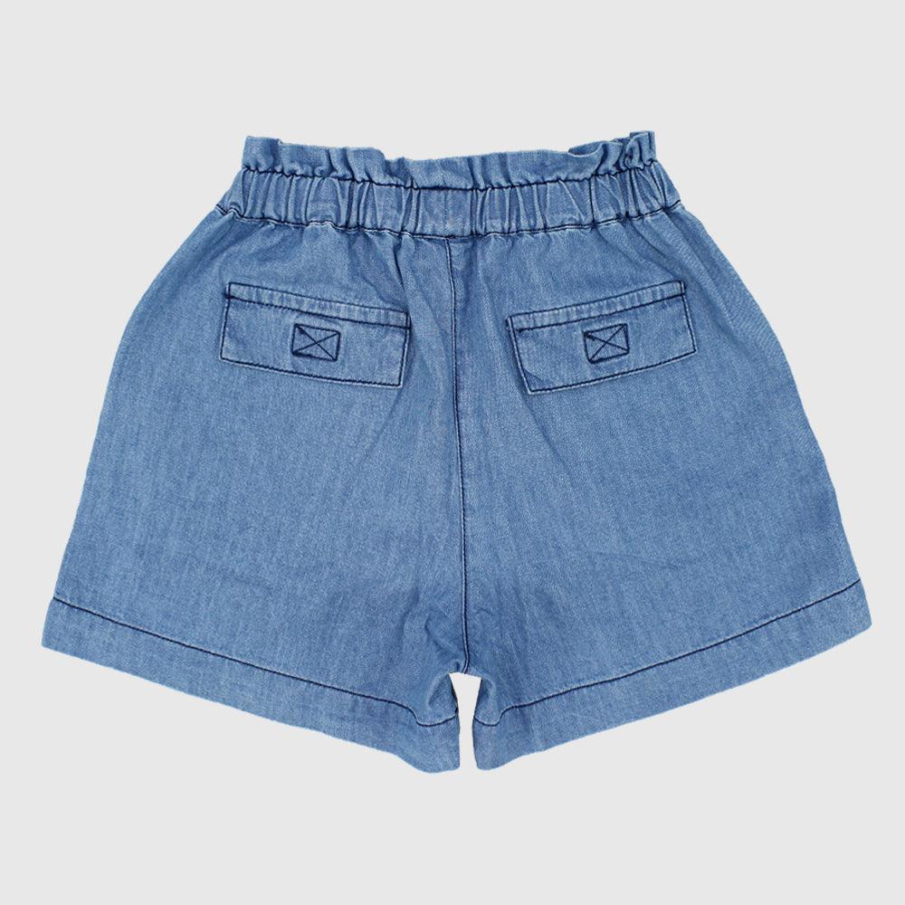 Ruffled Waist Jean Shorts - Ourkids - Pompelo