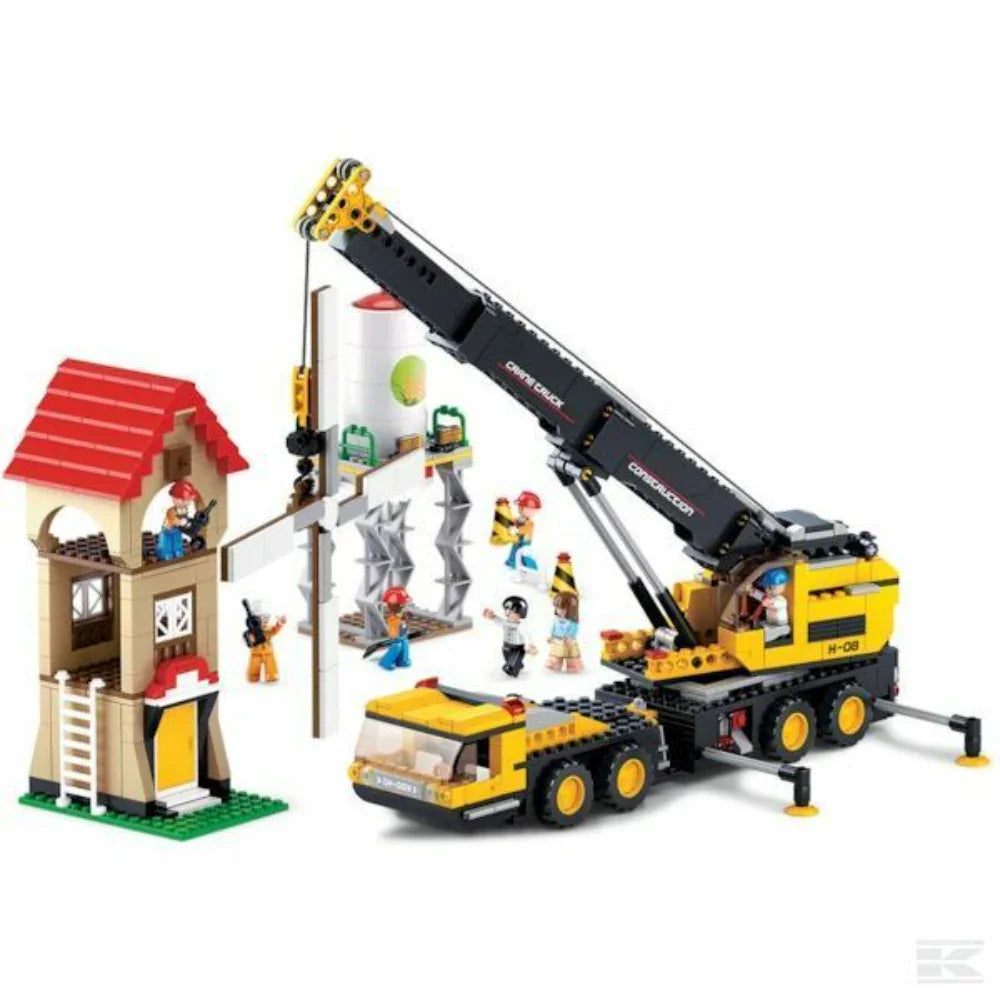 Sluban Town Construction Crane Truck Building Blocks Set - 767 Pcs - Toys
