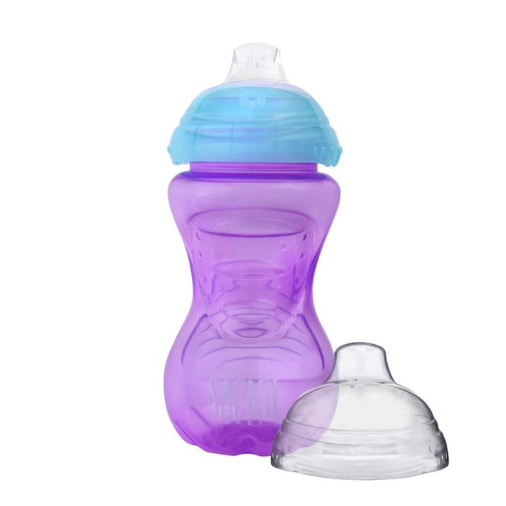 Safari Baby Soft Silicone Spout Cup 330ml +6m – Purple - Baby Essentials