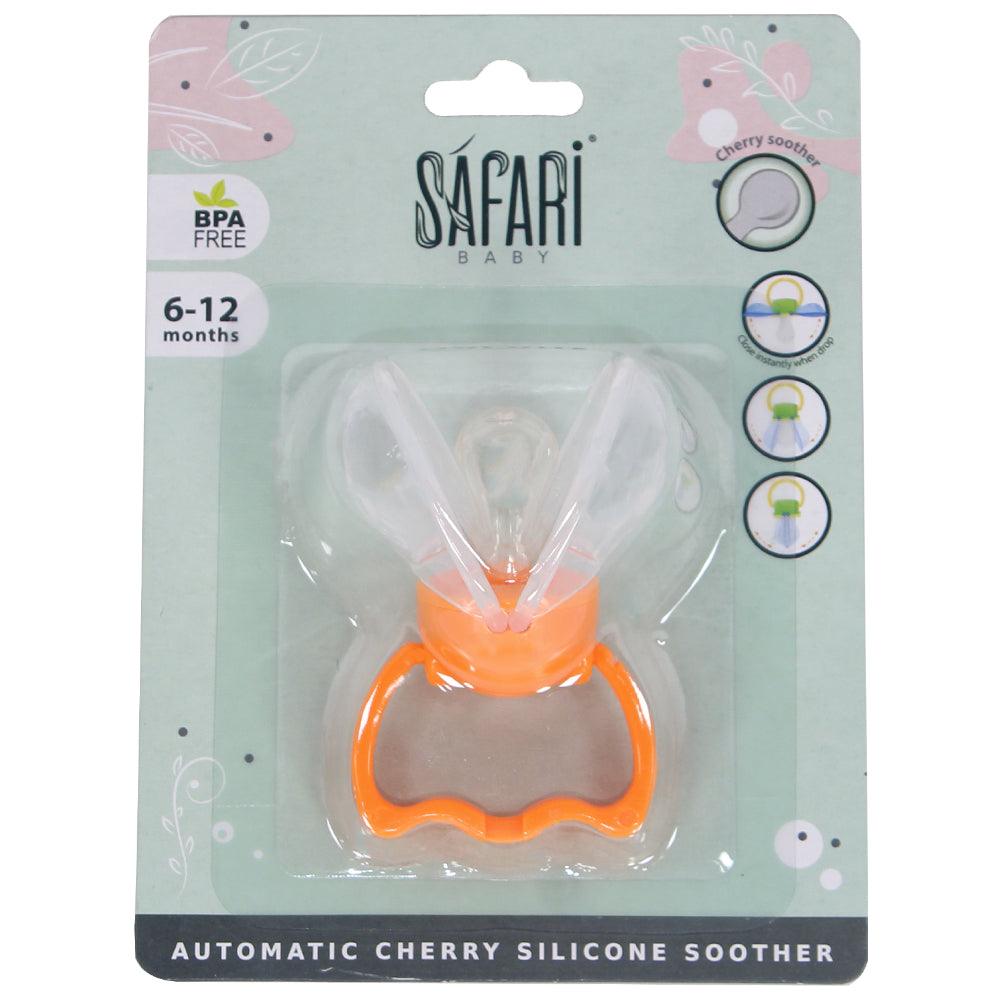 Safari Baby Automatic Cherry Silicone Soother 6-12 M - Ourkids - Safari Baby