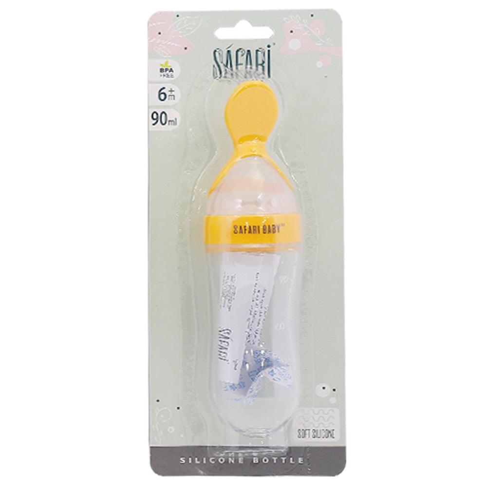 Safari Baby Silicone Bottle With Spoon, 6M+, 90ML - Ourkids - Safari Baby