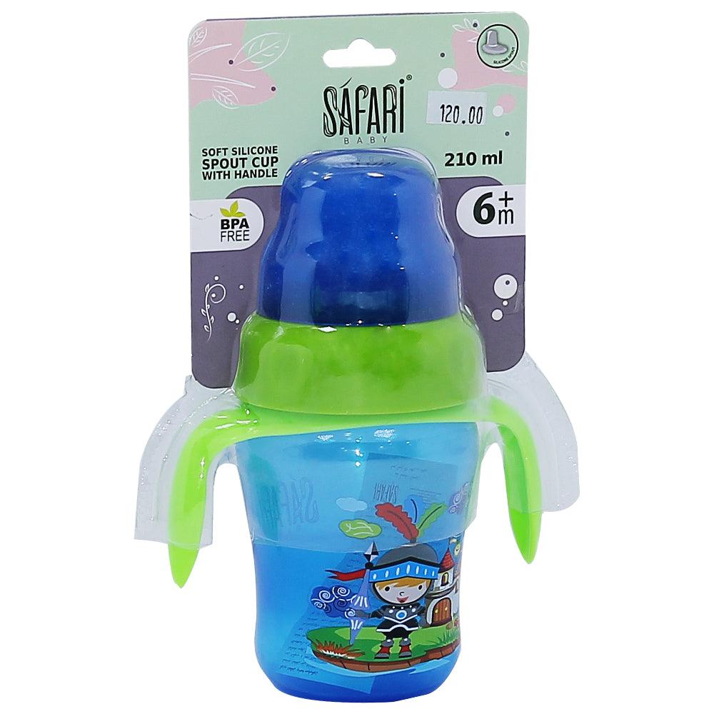 Safari Baby Soft Silicone Spout Cup With Handle, 6M+, 210 ML - Ourkids - Safari Baby