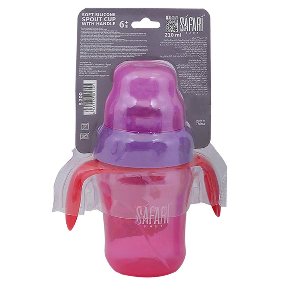 Safari Baby Soft Silicone Spout Cup With Handle, 6M+, 210 ML - Ourkids - Safari Baby
