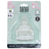 Safari feeding bottle wide-neck teat 0-3 m, 2 pcs - Ourkids - Safari Baby