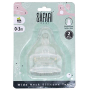 Safari feeding bottle wide-neck teat 0-3 m, 2 pcs - Ourkids - Safari Baby