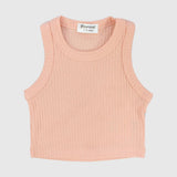 Salmon Cropped Ribbed Tank Top - Ourkids - Playmore