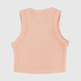 Salmon Cropped Ribbed Tank Top - Ourkids - Playmore