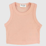 Salmon Cropped Ribbed Tank Top - Ourkids - Playmore