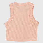 Salmon Cropped Ribbed Tank Top - Ourkids - Playmore