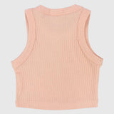 Salmon Cropped Ribbed Tank Top - Ourkids - Playmore