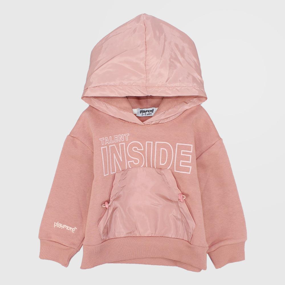 Salmon Long-Sleeved Fleeced Hoodie - Ourkids - Playmore