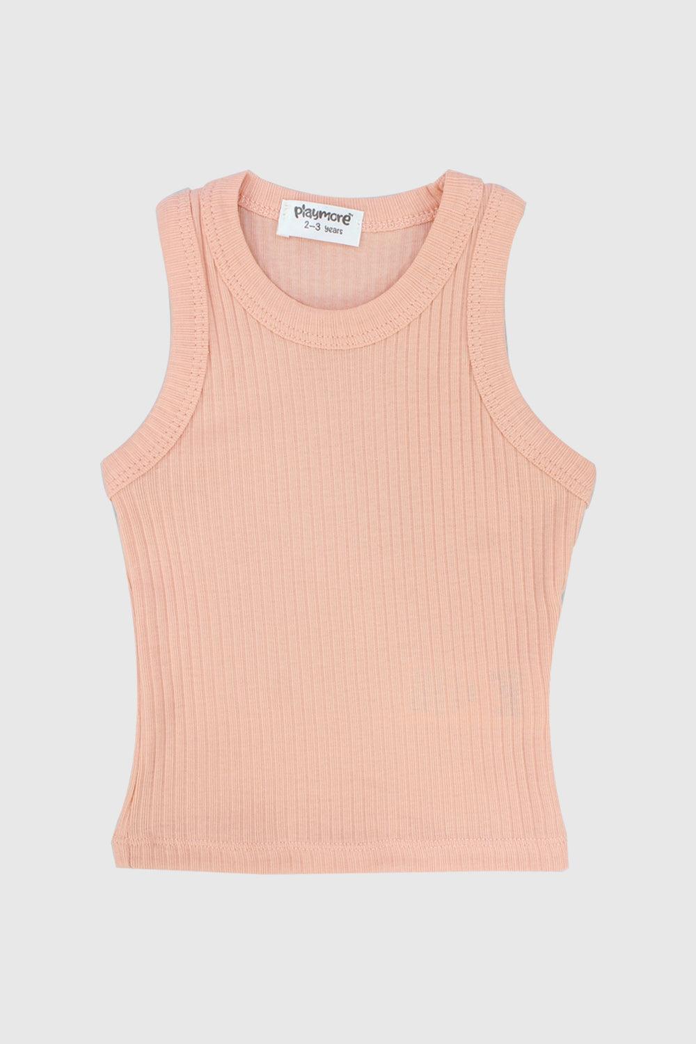 Salmon Ribbed Tank Top - Ourkids - Playmore