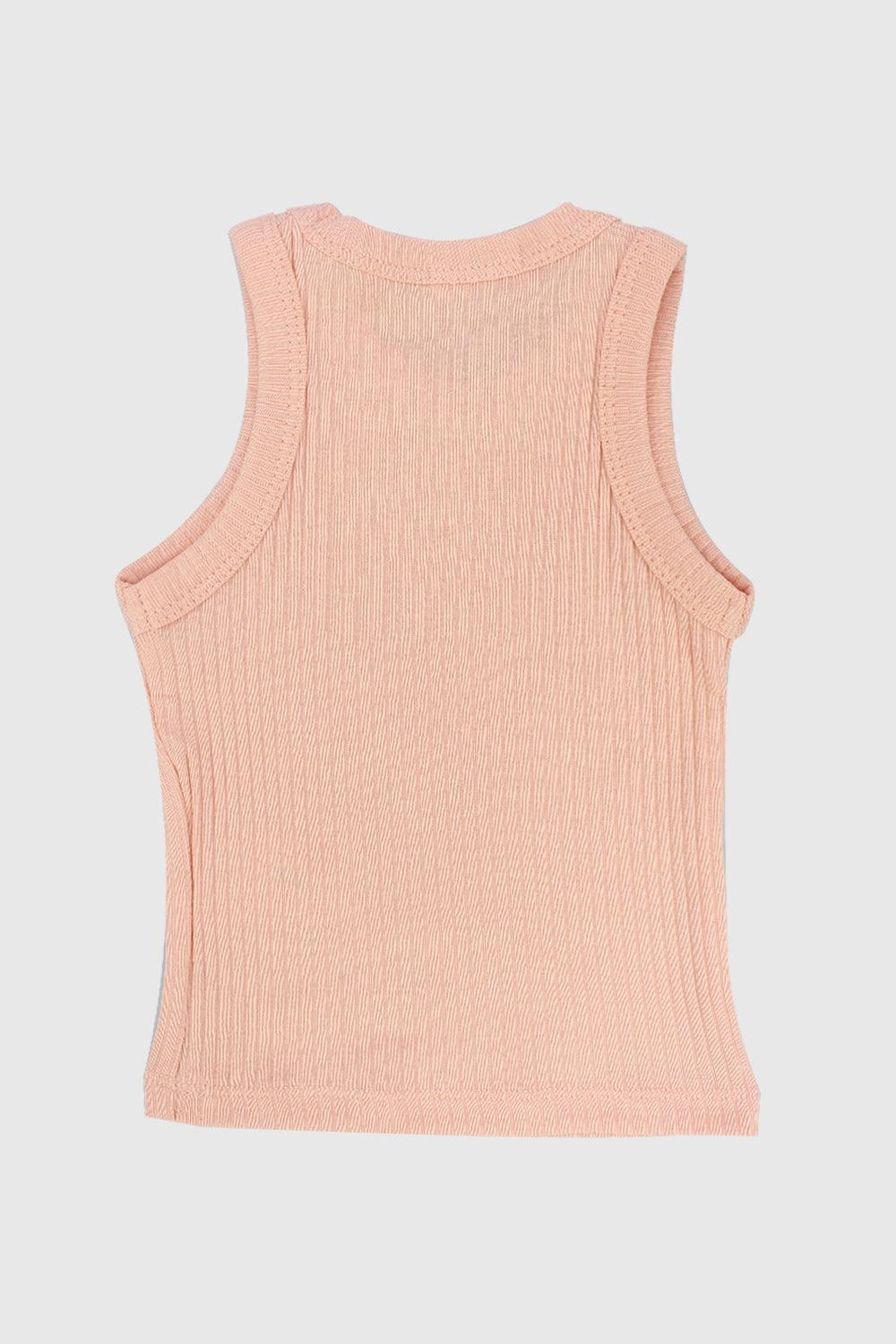 Salmon Ribbed Tank Top - Ourkids - Playmore