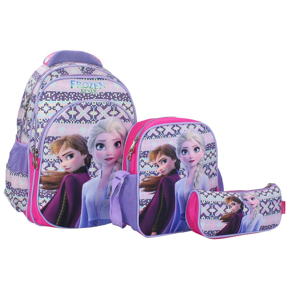 School Set 3D 17-Inch (Frozen) - Ourkids - Golden Bag