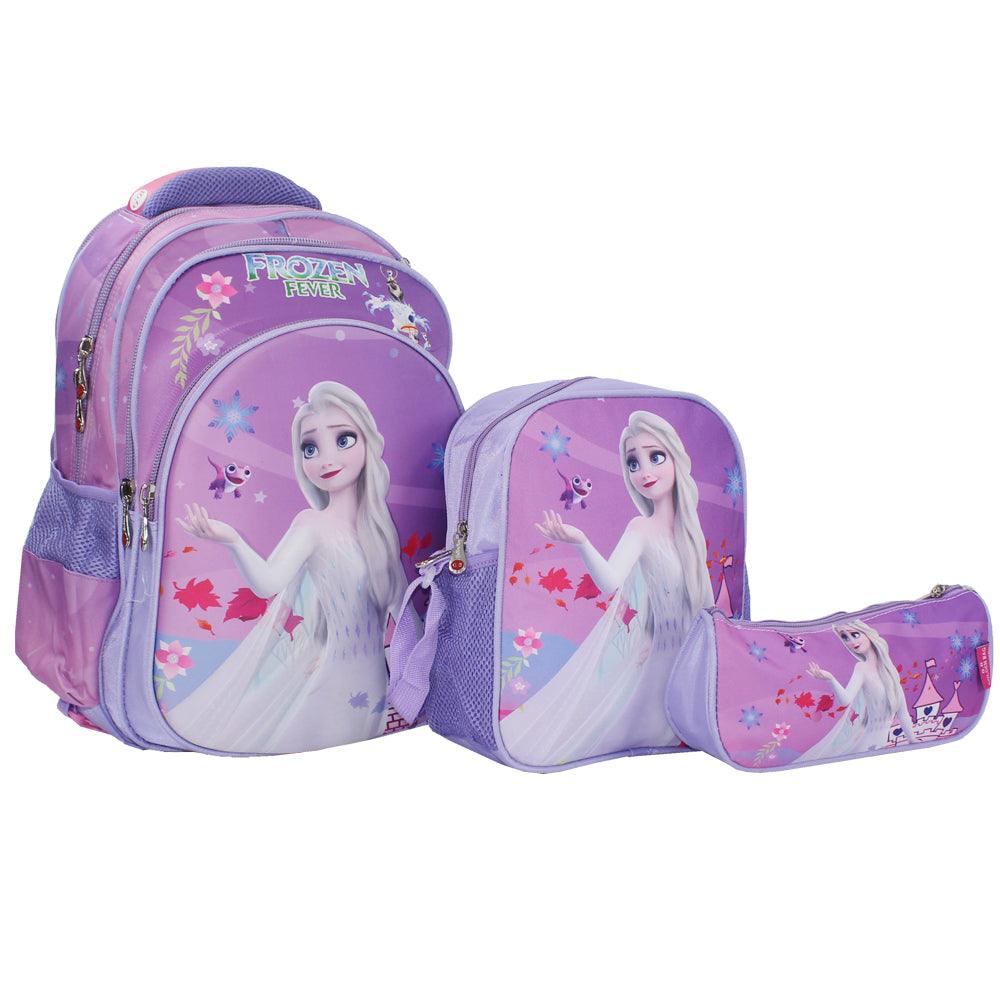 School Set 3D 17-Inch (Frozen) - Ourkids - Golden Bag