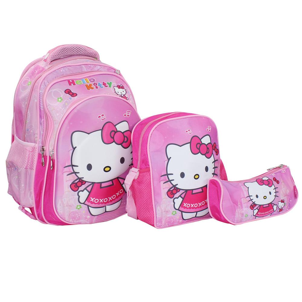 School Set 3D 17-Inch (Hello Kitty) - Ourkids - Golden Bag