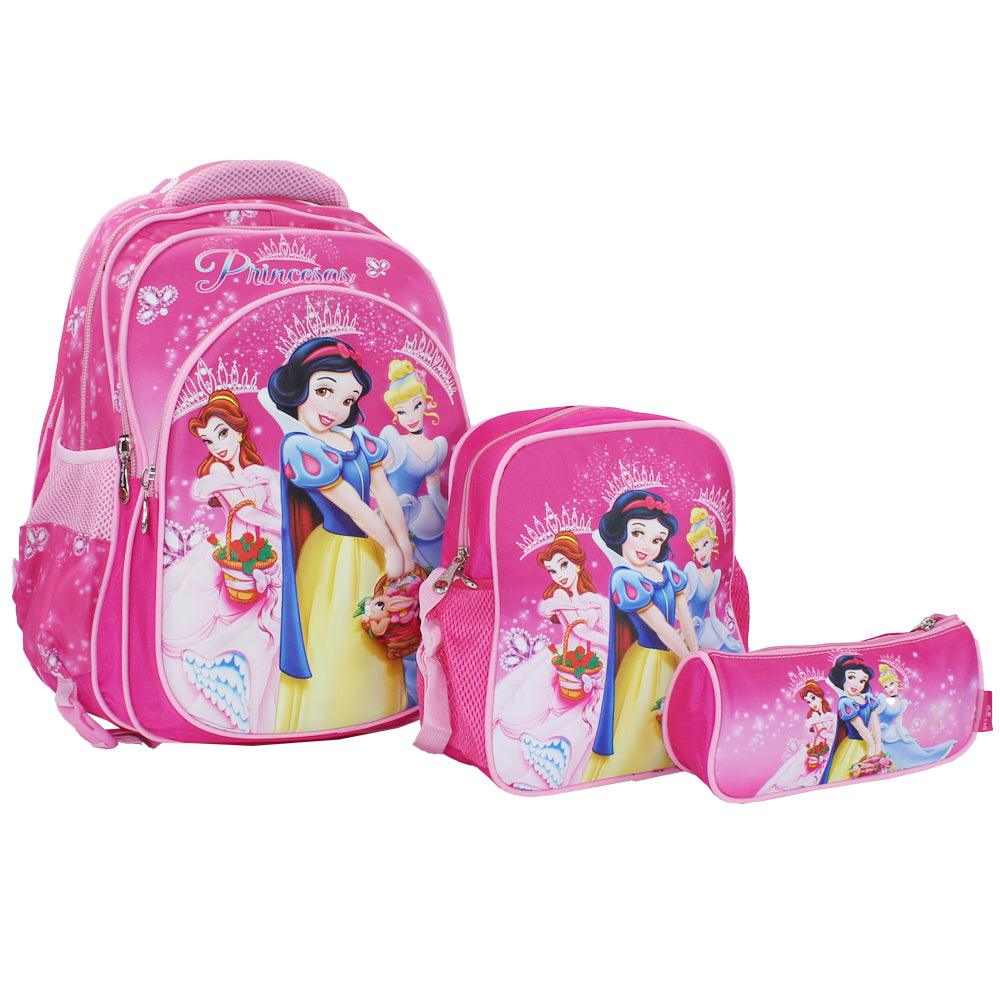 School Set 3D 17-Inch (Princesses) - Ourkids - Golden Bag