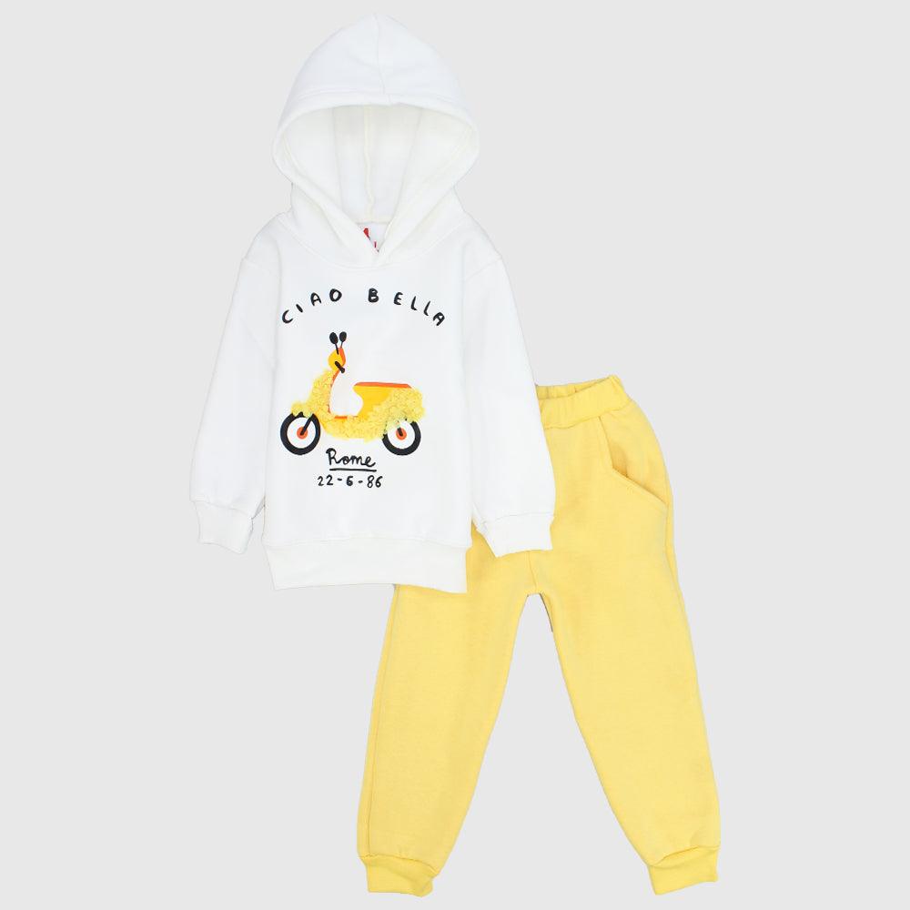 Scooting Long-Sleeved Fleeced Hooded Pajama - Ourkids - JOKY