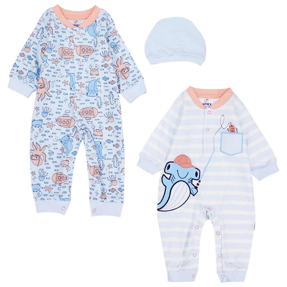 Sea World Footless Onesie (Pack Of 2) - Ourkids - Lumex