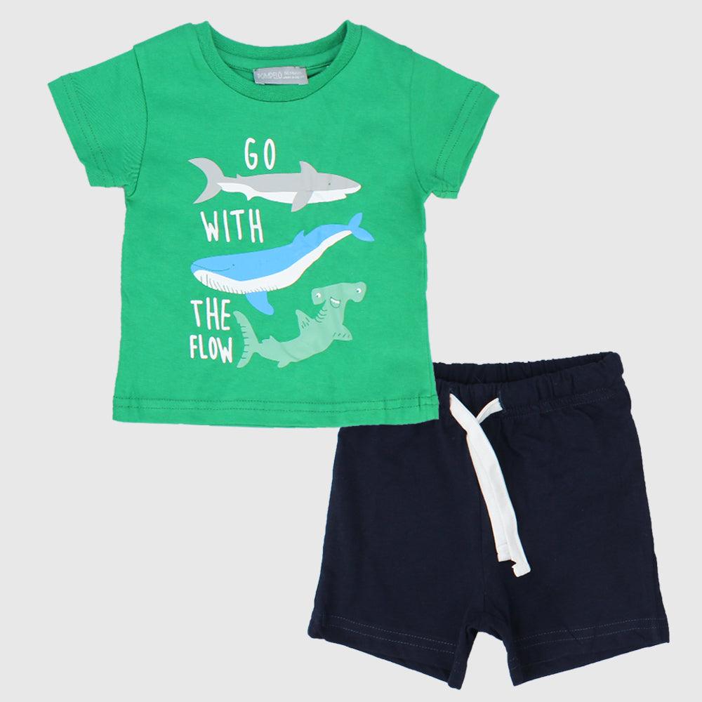 Sharks Short-Sleeved Pajama - Ourkids - Pompelo